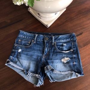 American Eagle Super Stretch Distressed Shorts
